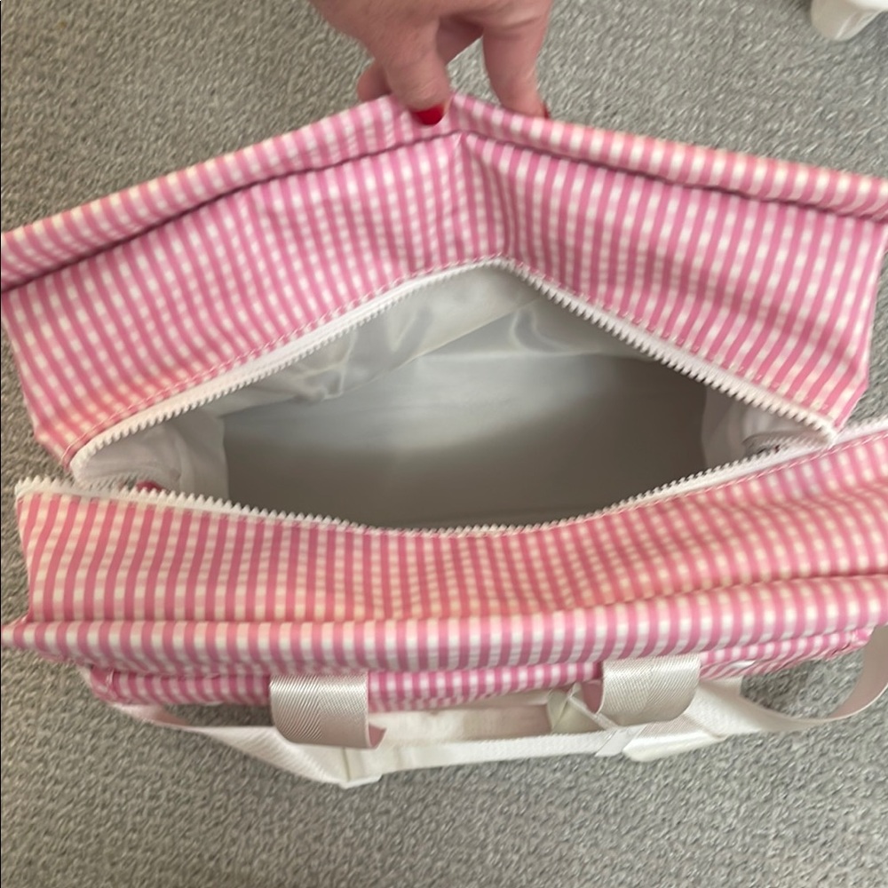 TRVL Designs Hot Pink and White Gingham Diaper Bag Baby Tote Discontinued NWT - Picture 5 of 5